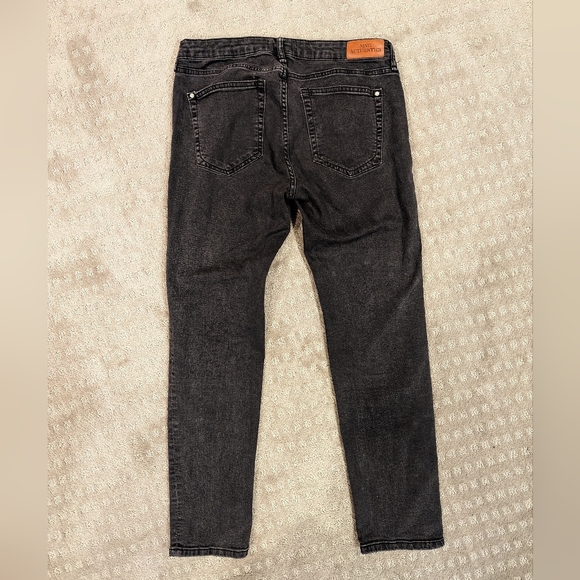 Mango Straight Leg Mid Rise Cropped Jeans Size 10 Faded Black - Picture 9 of 11